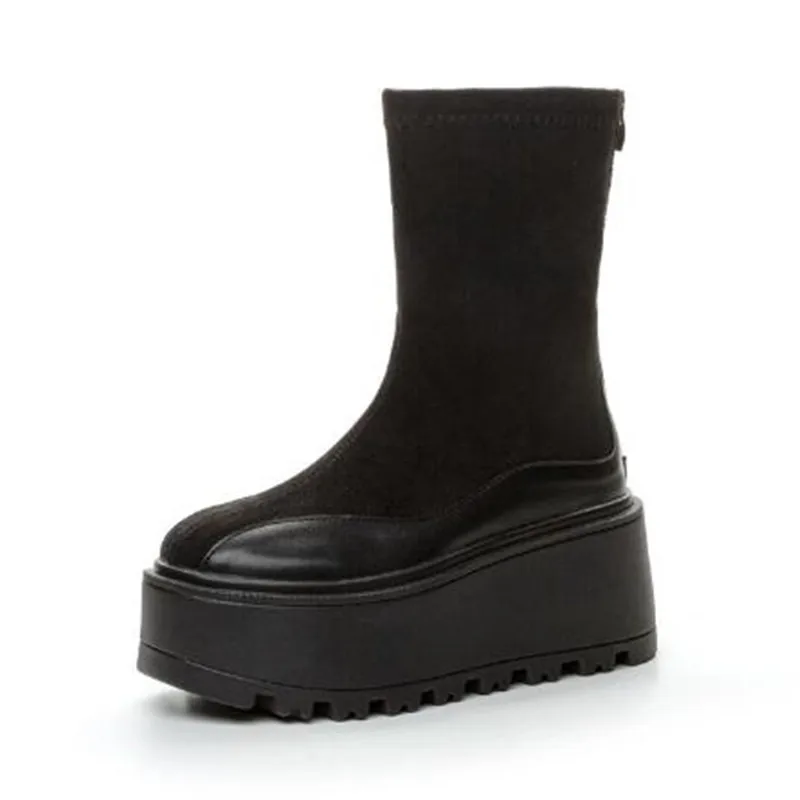 Женские ботильоны высокого качества из натуральной кожи 8 см, модные ботинки на платформе, мотоциклетные весенне-осенне-зимние ботинки, туфли на молнии на каблуке
Женские ботильоны высокого качества из натуральной кожи 8 см, модные ботинки на платформе, мотоциклетные весенне-осенне-зимние ботинки, туфли на молнии на каблуке