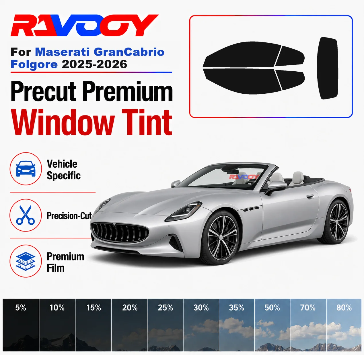 Premium Precut Window Tint Kit Front Rear Windows Rear Windshield For Maserati GranCabrio Folgore 2025-2026 Nano Ceramic Film
Premium Precut Window Tint Kit Front Rear Windows Rear Windshield For Maserati GranCabrio Folgore 2025-2026 Nano Ceramic Film