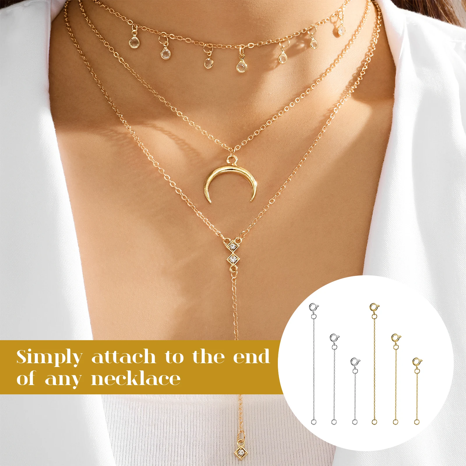 6pcs Necklace Extension Chains Women Bracelet Anklet Chain Extender Jewelry Making Accessories Thickened Durable Electroplated
6pcs Necklace Extension Chains Women Bracelet Anklet Chain Extender Jewelry Making Accessories Thickened Durable Electroplated