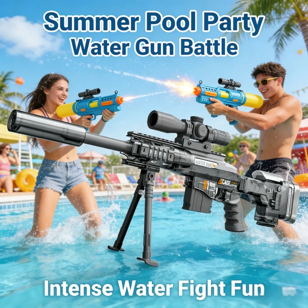 Electric Water Gun Toy Full Automatic Watergun with Lights and Long Range Water Squirt Outdoor Beach Swimming Pool Shooting Game
Electric Water Gun Toy Full Automatic Watergun with Lights and Long Range Water Squirt Outdoor Beach Swimming Pool Shooting Game