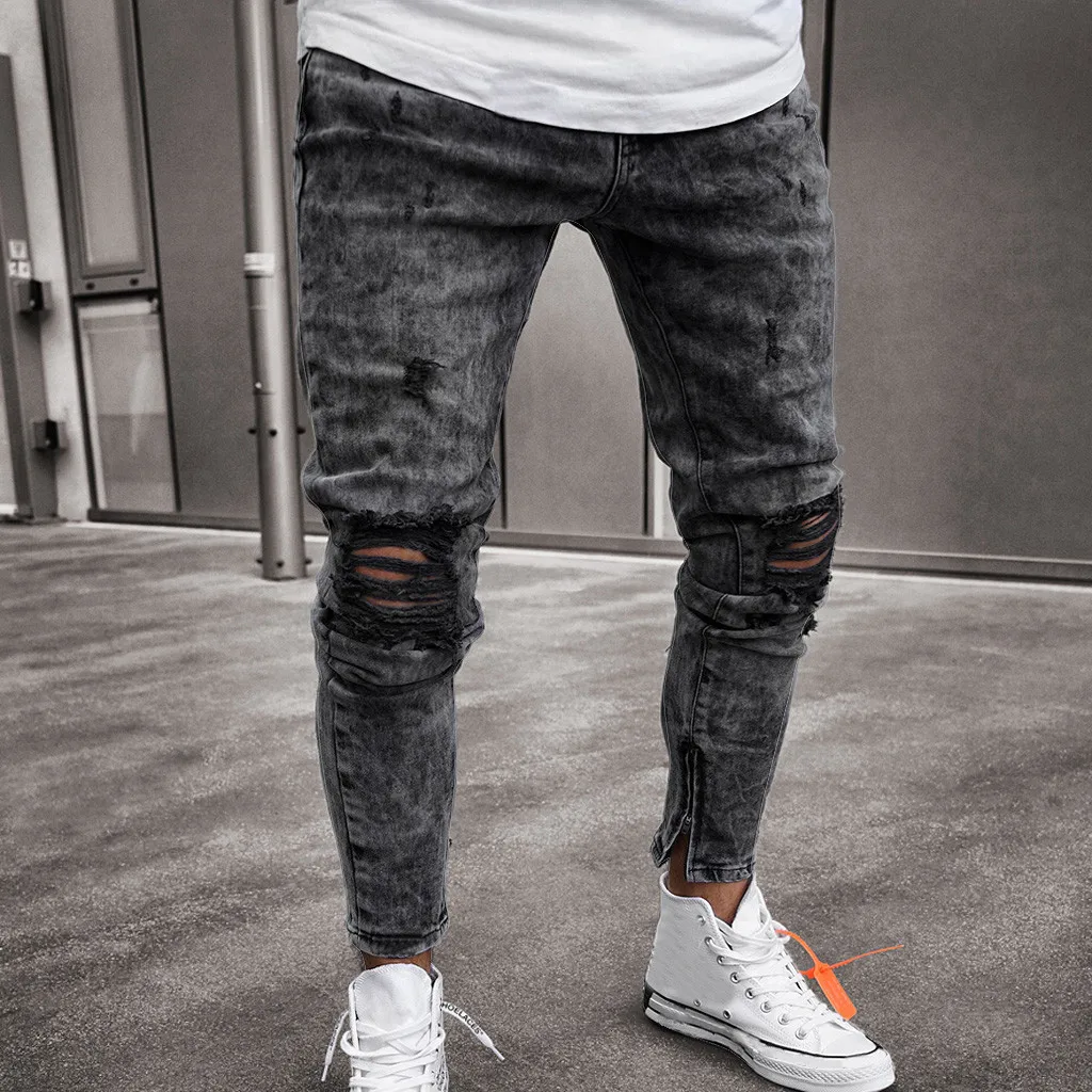 Mens Jeans Skinny Stretch Denim Pants Pleated Ripped Frayed Slim Fit Trousers Large Pocket Casual Sports Pant Solid Color 2024
Mens Jeans Skinny Stretch Denim Pants Pleated Ripped Frayed Slim Fit Trousers Large Pocket Casual Sports Pant Solid Color 2024