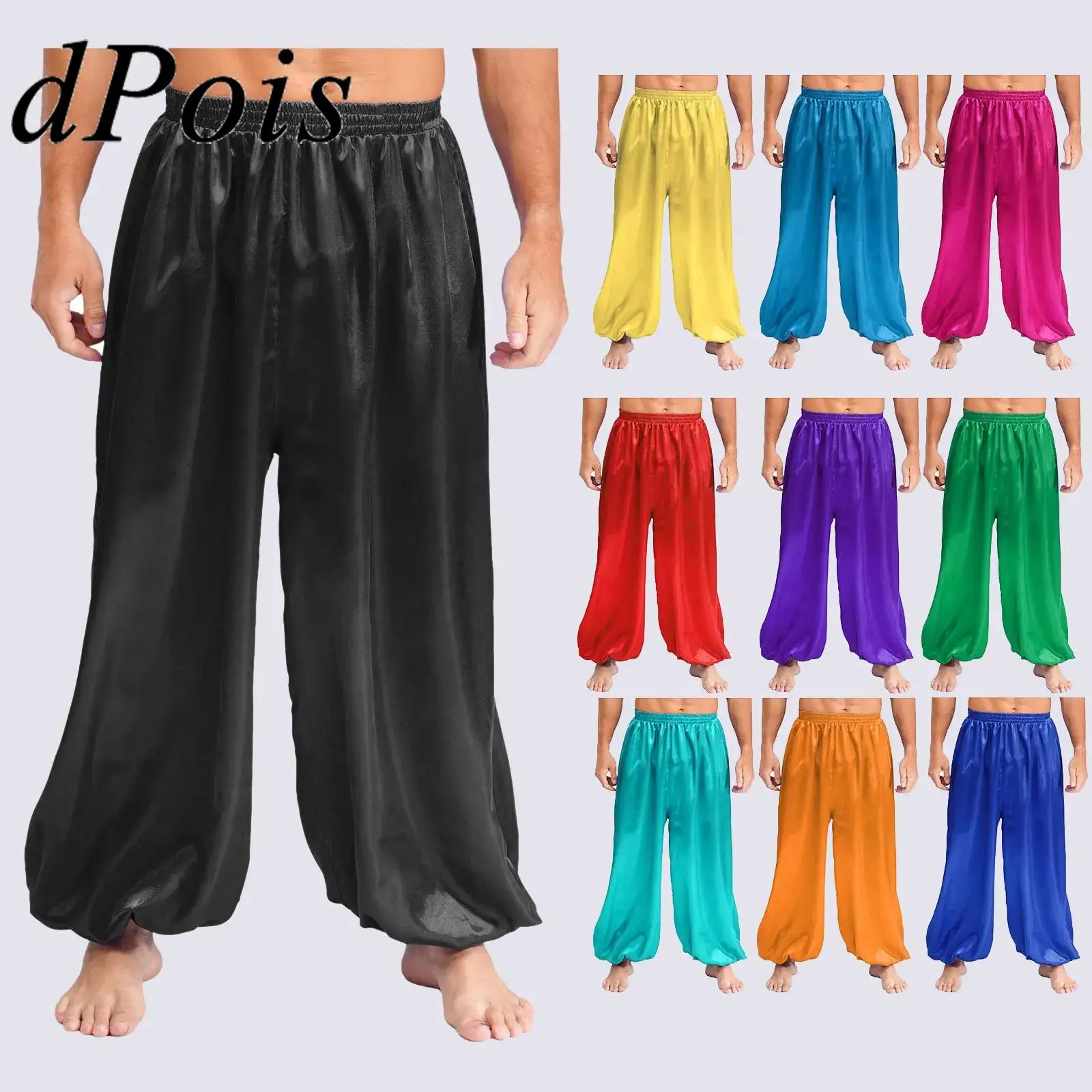 Men Belly Dance Pants Casual Loose Waistband Satin Bloomers Arabian Prince Costumes for Stage Performance Belly Dancing Wear
Men Belly Dance Pants Casual Loose Waistband Satin Bloomers Arabian Prince Costumes for Stage Performance Belly Dancing Wear