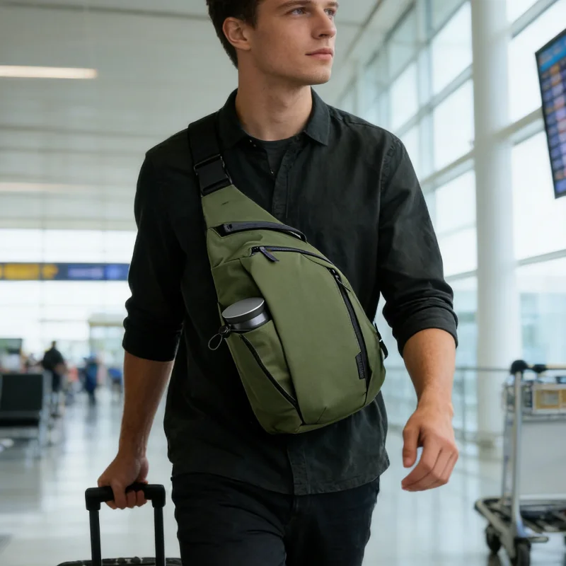 Outdoor Crossbody Bag Fashion Chest Bag For Men Sling Backpack Sports Shoulder Bag With Water Bottle Pocket Fits 11" Tablet
Outdoor Crossbody Bag Fashion Chest Bag For Men Sling Backpack Sports Shoulder Bag With Water Bottle Pocket Fits 11" Tablet