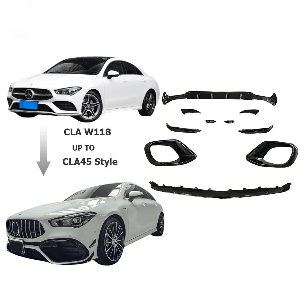 CLA45 Style Body Kit For 2019 Year Up CLA Class W118 Abs Front Lip With Splitter Fog Lamp Covers Rear Lip Trunk Spoiler Canards
CLA45 Style Body Kit For 2019 Year Up CLA Class W118 Abs Front Lip With Splitter Fog Lamp Covers Rear Lip Trunk Spoiler Canards
