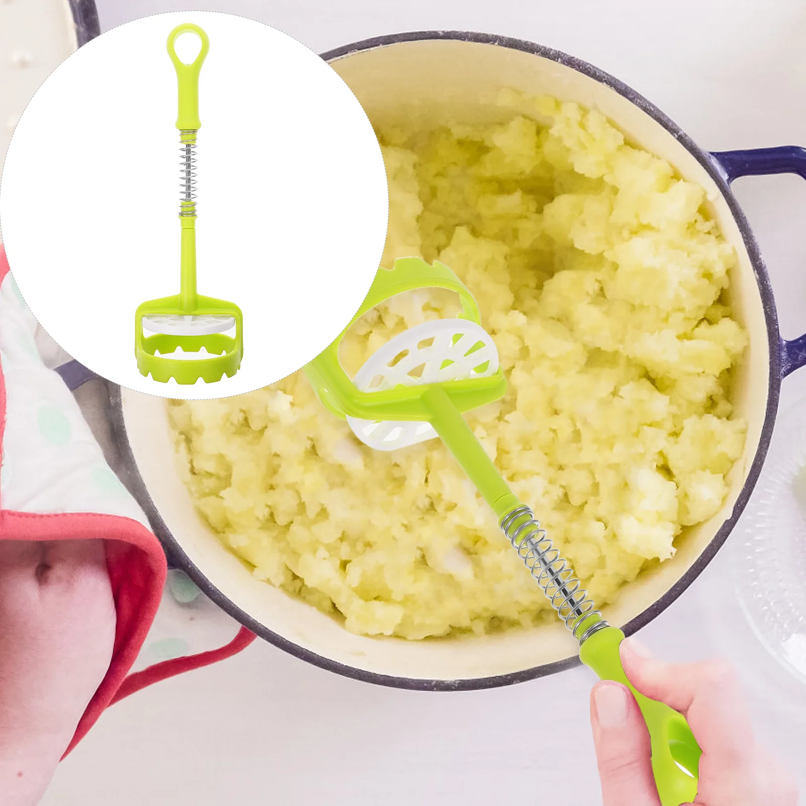 Automatic Potato Press Masher Ricer Kitchen Tool Easy Clean Non Slip Handle Spring Embedded Comfortable Grip Vegetable Supplies
Automatic Potato Press Masher Ricer Kitchen Tool Easy Clean Non Slip Handle Spring Embedded Comfortable Grip Vegetable Supplies