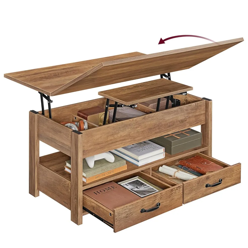 Coffee Table Lift Top, 3 in 1 Center Table with Storage, Gas Spring, 2 Drawers and 3 Hidden Compartments, Customized
Coffee Table Lift Top, 3 in 1 Center Table with Storage, Gas Spring, 2 Drawers and 3 Hidden Compartments, Customized