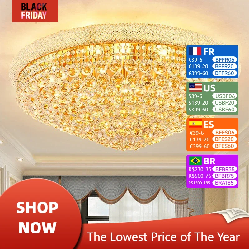 Modern Lustre Led Light Luxury Golden Crystal Pendant Chandelier Restaurant Bedroom Modest Ceiling Lamps for Room Home-appliance
Modern Lustre Led Light Luxury Golden Crystal Pendant Chandelier Restaurant Bedroom Modest Ceiling Lamps for Room Home-appliance