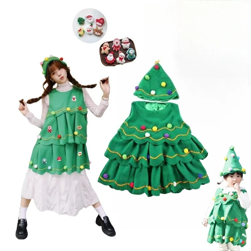 Christmas Tree Cosplay Costume Parent-child Wear Green Dress with Hat Suit Christmas Party Daily Wear Gifts Women Girls
Christmas Tree Cosplay Costume Parent-child Wear Green Dress with Hat Suit Christmas Party Daily Wear Gifts Women Girls