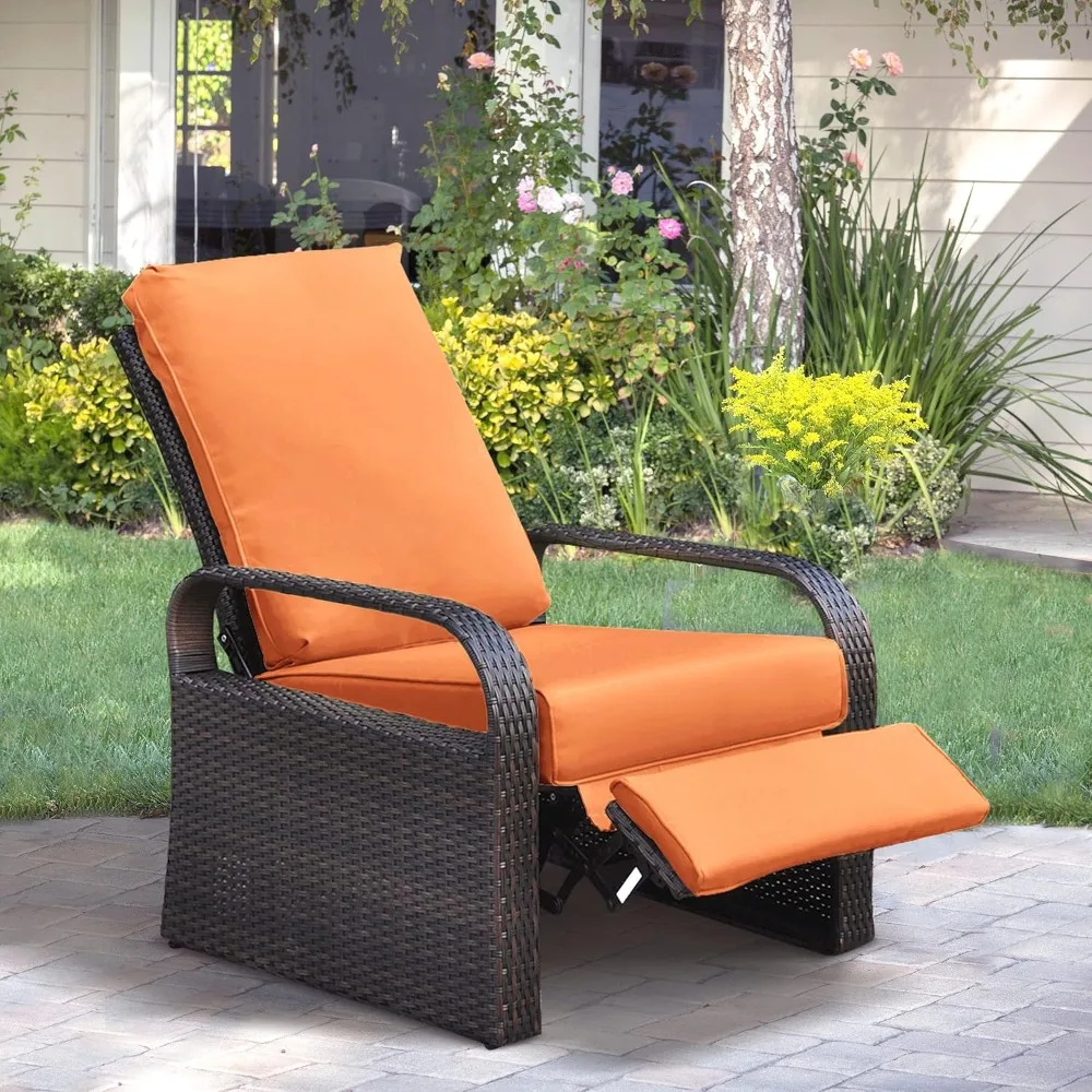 Outdoor Recliner,Thick Cushions,Rust-Resistant Aluminum Frame,All-Weather Resin Rattan,Wicker PatioAdjustable Recliner Chair
Outdoor Recliner,Thick Cushions,Rust-Resistant Aluminum Frame,All-Weather Resin Rattan,Wicker PatioAdjustable Recliner Chair