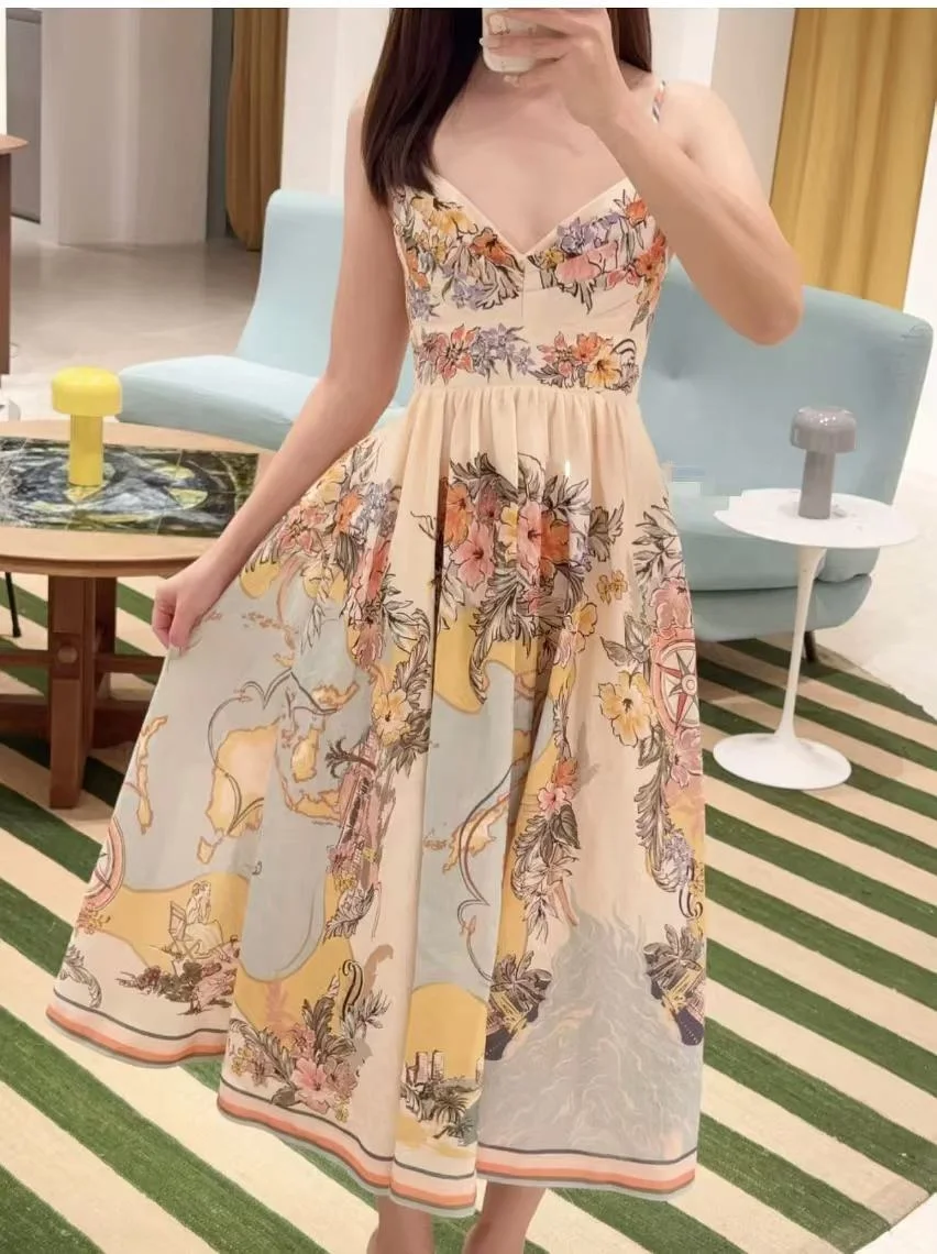 Romantic High-Waist Midi Dr Z Home Luxury Cusized Early Spring Holiday New Print Ele Thin Strap Long Dr
Romantic High-Waist Midi Dr Z Home Luxury Cusized Early Spring Holiday New Print Ele Thin Strap Long Dr