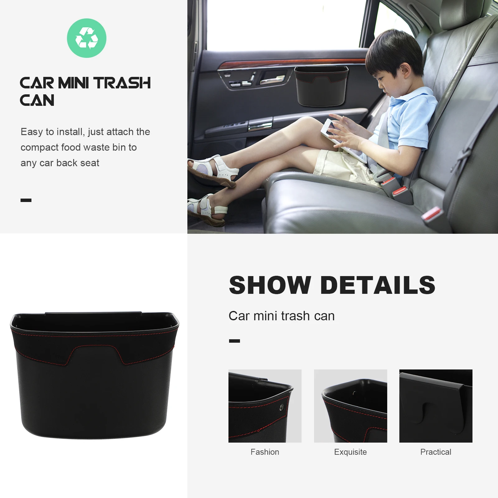 Hanging Trash Can Black Faux Suede Durable Easy Clean Suitable Daily Use Car Storage Garbage Bin Vehicle Kitchen Bedroom
Hanging Trash Can Black Faux Suede Durable Easy Clean Suitable Daily Use Car Storage Garbage Bin Vehicle Kitchen Bedroom