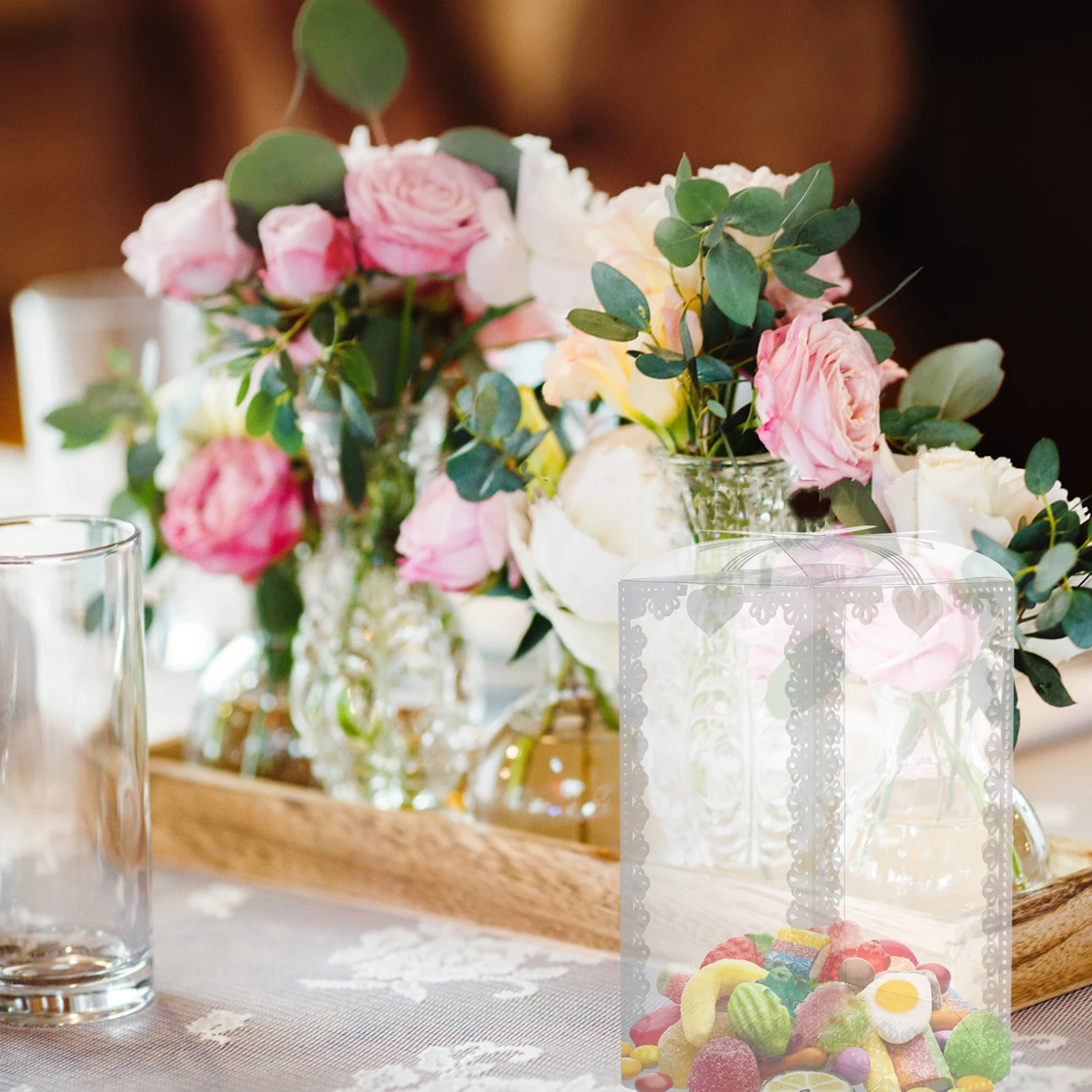 10Pcs PVC Transparent Boxes Delicate Candy Packaging Party Favor Holders for Wedding Christmas Birthday Baby Shower Festival
10Pcs PVC Transparent Boxes Delicate Candy Packaging Party Favor Holders for Wedding Christmas Birthday Baby Shower Festival