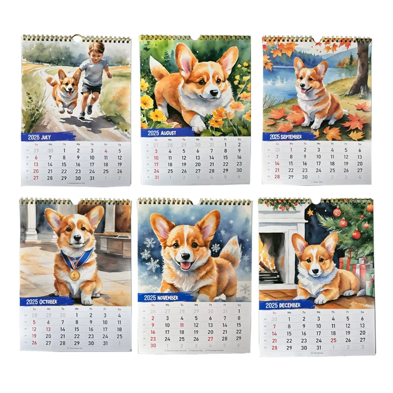 Настенный календарь с мультяшной собакой, 1 шт., на 2026 год, ежемесячный, с дизайном собаки корги, на 12 месяцев, семейный органайзер-календарь
Настенный календарь с мультяшной собакой, 1 шт., на 2026 год, ежемесячный, с дизайном собаки корги, на 12 месяцев, семейный органайзер-календарь