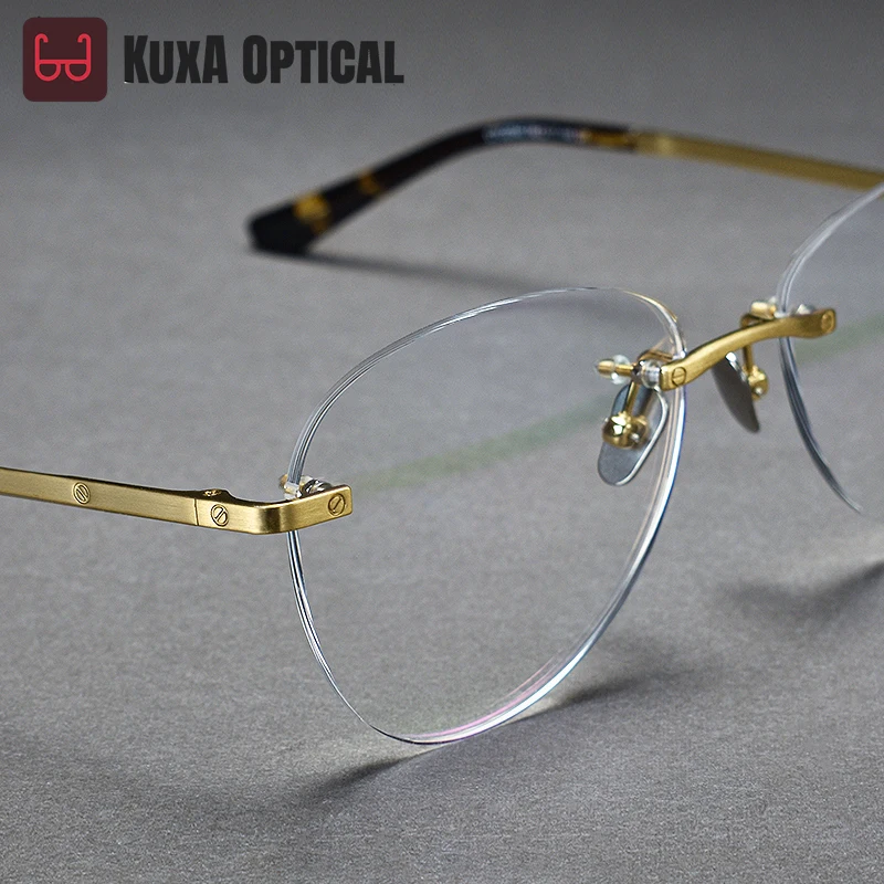 Pilot Men Recipe Lenses Myopia Progressive Rimless Glasses Pure Titanium Eyeglasses With Prescription Eyewear Anti-Reflection UV
Pilot Men Recipe Lenses Myopia Progressive Rimless Glasses Pure Titanium Eyeglasses With Prescription Eyewear Anti-Reflection UV