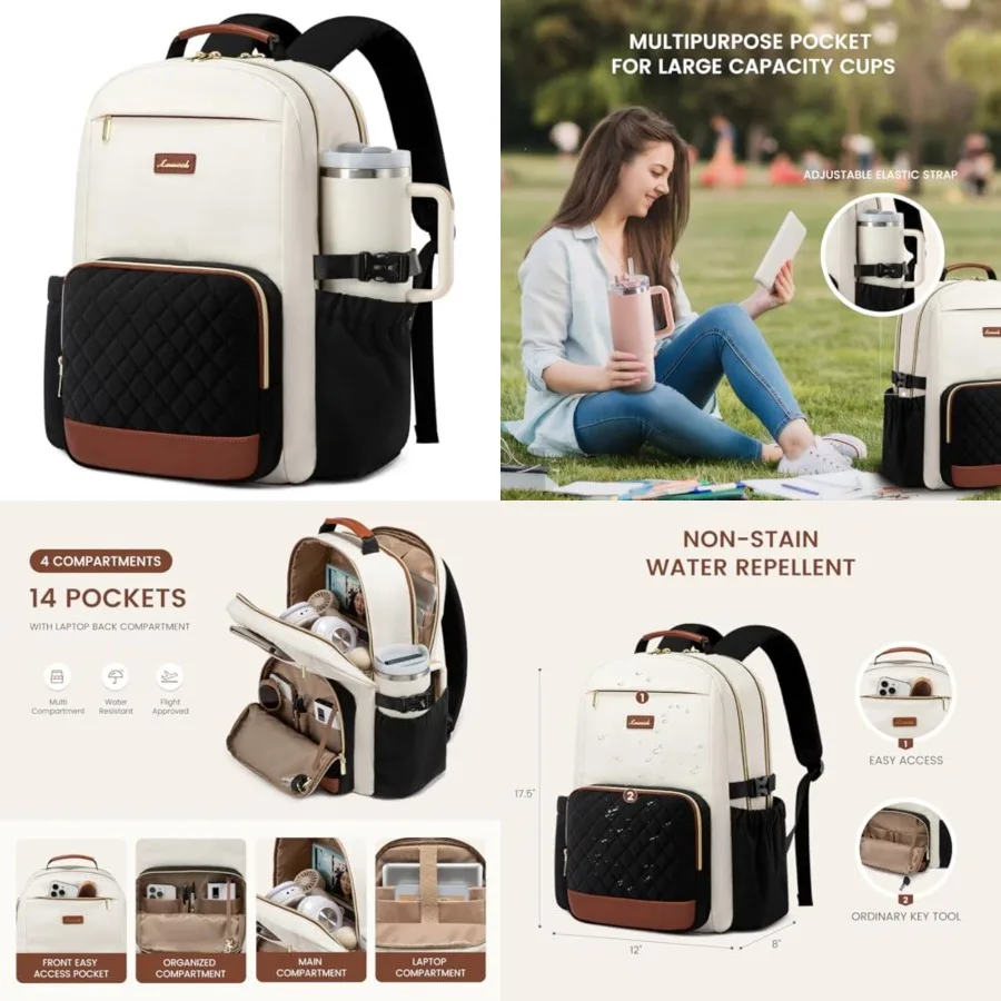 Laptop Backpack for Women with Pouch Pocket for Large Capacity Cup, 15.6 Inch Teacher Nurse College Work Travel Backpack Purse,
Laptop Backpack for Women with Pouch Pocket for Large Capacity Cup, 15.6 Inch Teacher Nurse College Work Travel Backpack Purse,
