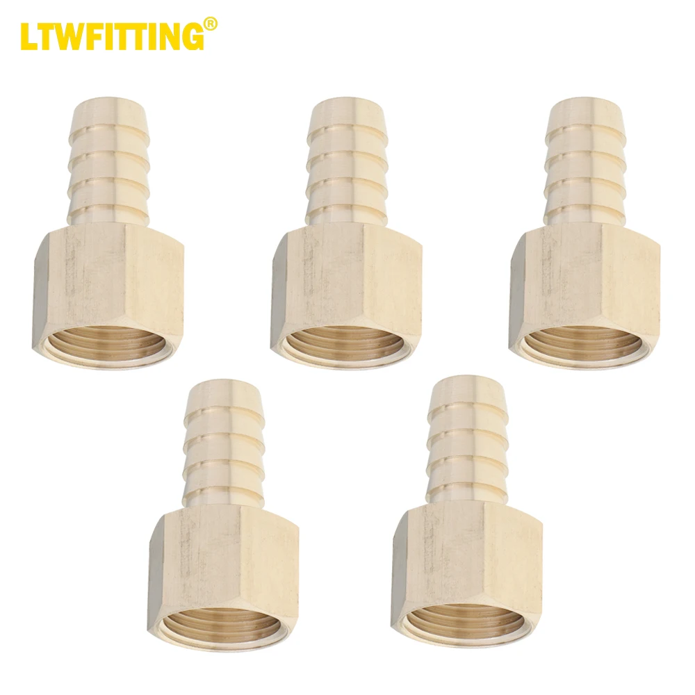 LTWFITTING LF Brass Fitting Coupler/Adapter 1/2" Hose Barb x 1/2" Female NPT Fuel Gas Water (Pack of 5)
LTWFITTING LF Brass Fitting Coupler/Adapter 1/2" Hose Barb x 1/2" Female NPT Fuel Gas Water (Pack of 5)
