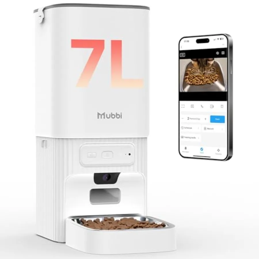 Automatic Cat Feeder with Camera 5G WiFi 7L Cat Food Dispenser Night Vision 1-15 Meals 1-99 Portions 2-Way Audio Jam Free Ideal
Automatic Cat Feeder with Camera 5G WiFi 7L Cat Food Dispenser Night Vision 1-15 Meals 1-99 Portions 2-Way Audio Jam Free Ideal