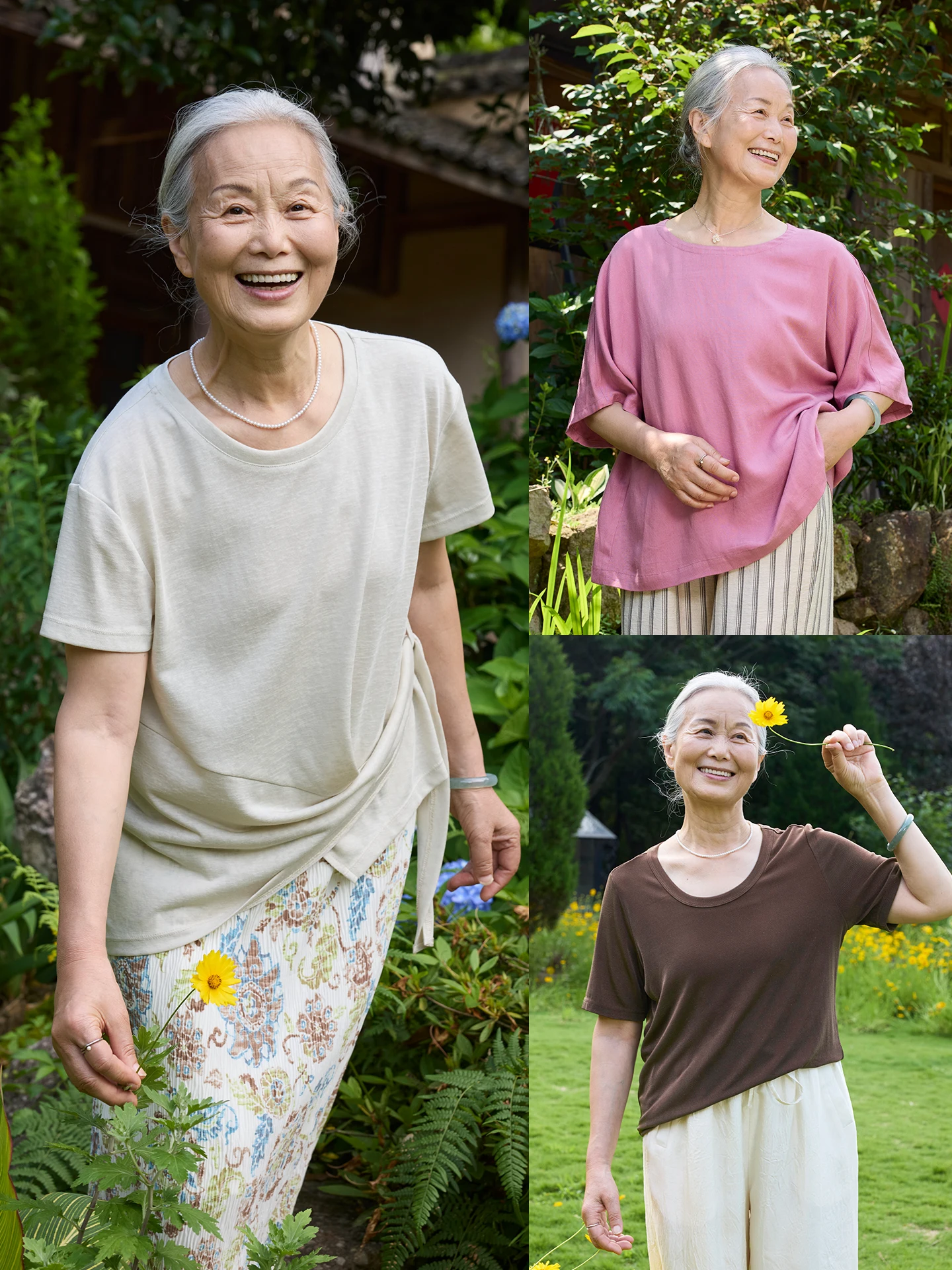 Summer New Style Silk Short Sleeve T-Shirt Breathable Pure Color Mid-aged And Elderly Women's Casual Loose Fit round Neck Top
Summer New Style Silk Short Sleeve T-Shirt Breathable Pure Color Mid-aged And Elderly Women's Casual Loose Fit round Neck Top