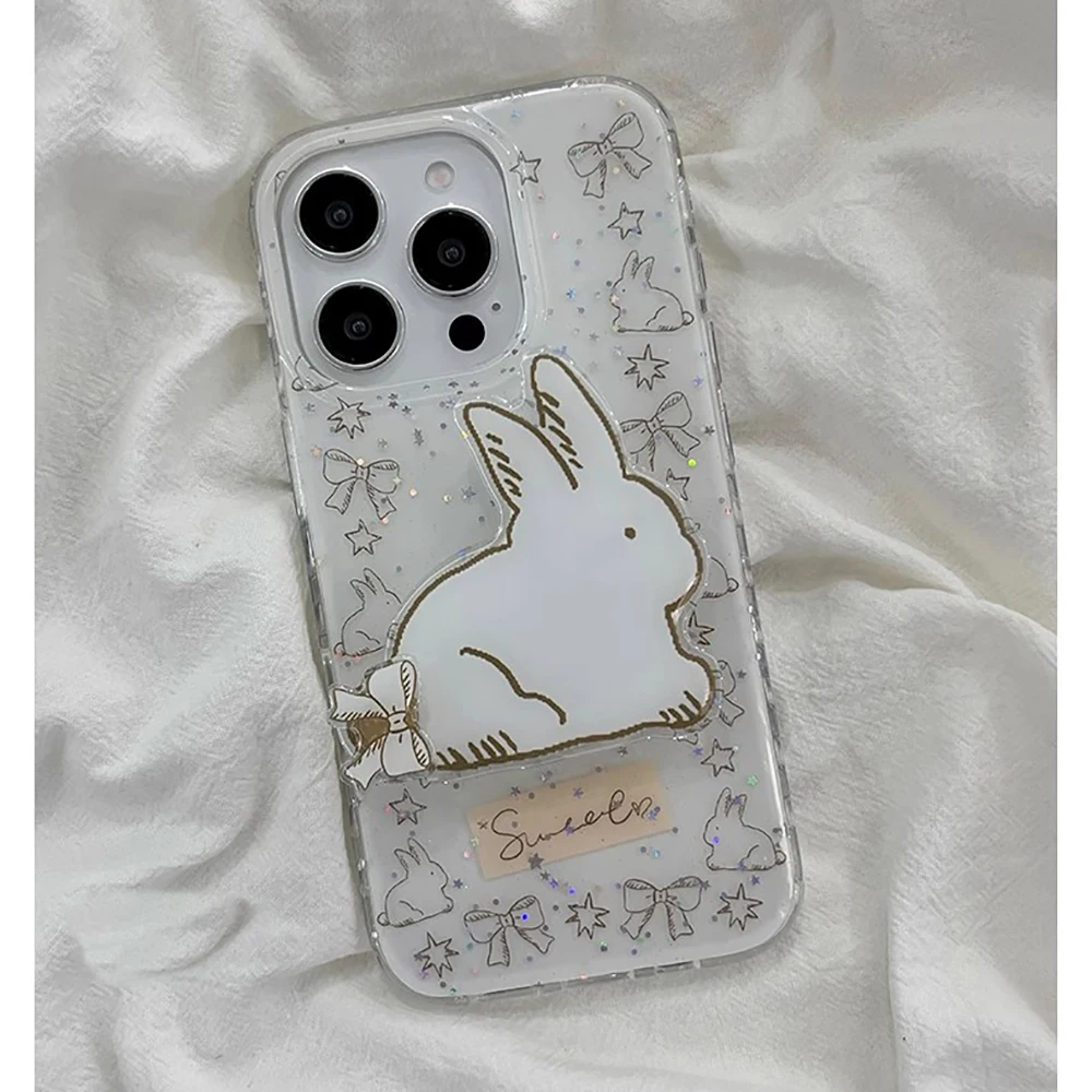 Glitter Shiny Cute Rabbit Cartoon Phone Case for IPhone 16 14 15 13 Pro Max 16pro Lovely Silicone Soft Stand Holder Cover Funda 
Glitter Shiny Cute Rabbit Cartoon Phone Case for IPhone 16 14 15 13 Pro Max 16pro Lovely Silicone Soft Stand Holder Cover Funda