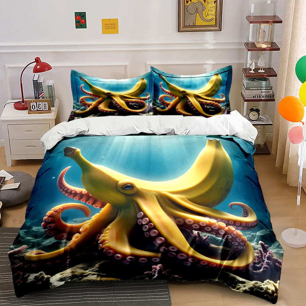 "Underwater Banana Octopus Artwork" Exquisite three-piece bedding set gift for kids and adults
"Underwater Banana Octopus Artwork" Exquisite three-piece bedding set gift for kids and adults