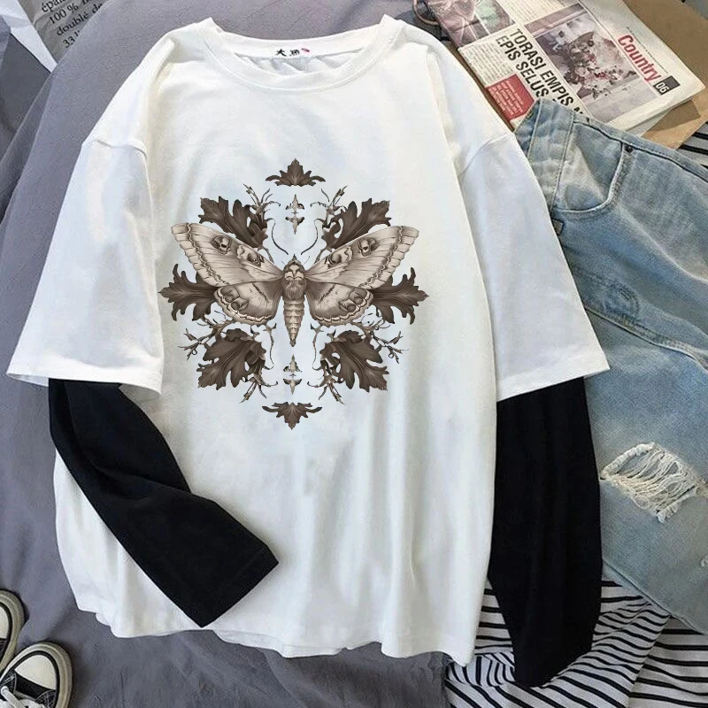 Punk Gothic Fashion Versatile Grunge T-shirt Vintage Harajuku Aesthetics Streetwear Tees Creative Butterfly Pattern Printing Top
Punk Gothic Fashion Versatile Grunge T-shirt Vintage Harajuku Aesthetics Streetwear Tees Creative Butterfly Pattern Printing Top