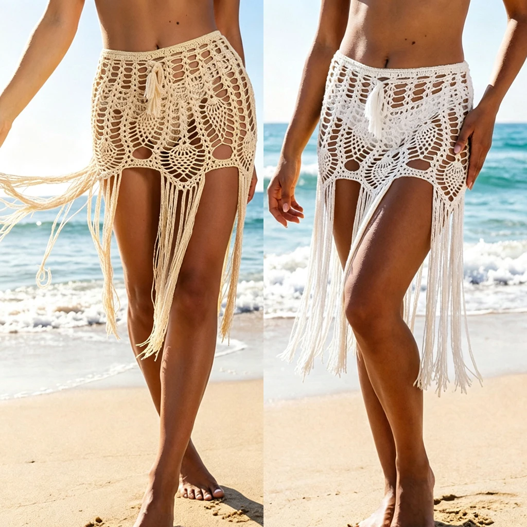 Hand Crochet Pineapple Floral Skirt Women Sexy Beach Cover UP Skirt Boho Style Elastic Waistband Tassel
Hand Crochet Pineapple Floral Skirt Women Sexy Beach Cover UP Skirt Boho Style Elastic Waistband Tassel