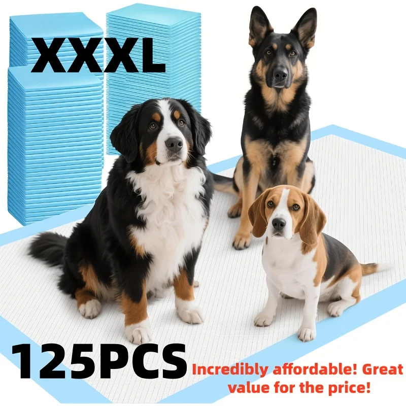 XXXL 34 X 28 Inches/35 X 29 Cm Thickened Super Absorbent And Leak-Proof 6-Layer Puppy Pads, 125/100 Counts, Disposable Potty Pads for Dogs, Extra Large for Puppies, Older Dogs, Cats, Thick Absorbent Layer, Heavy-Duty Pads, Quick-Dry Fabric JUYHGV
XXXL 34 X 28 Inches/35 X 29 Cm Thickened Super Absorbent And Leak-Proof 6-Layer Puppy Pads, 125/100 Counts, Disposable Potty Pads for Dogs, Extra Large for Puppies, Older Dogs, Cats, Thick Absorbent Layer, Heavy-Duty Pads, Quick-Dry Fabric JUYHGV