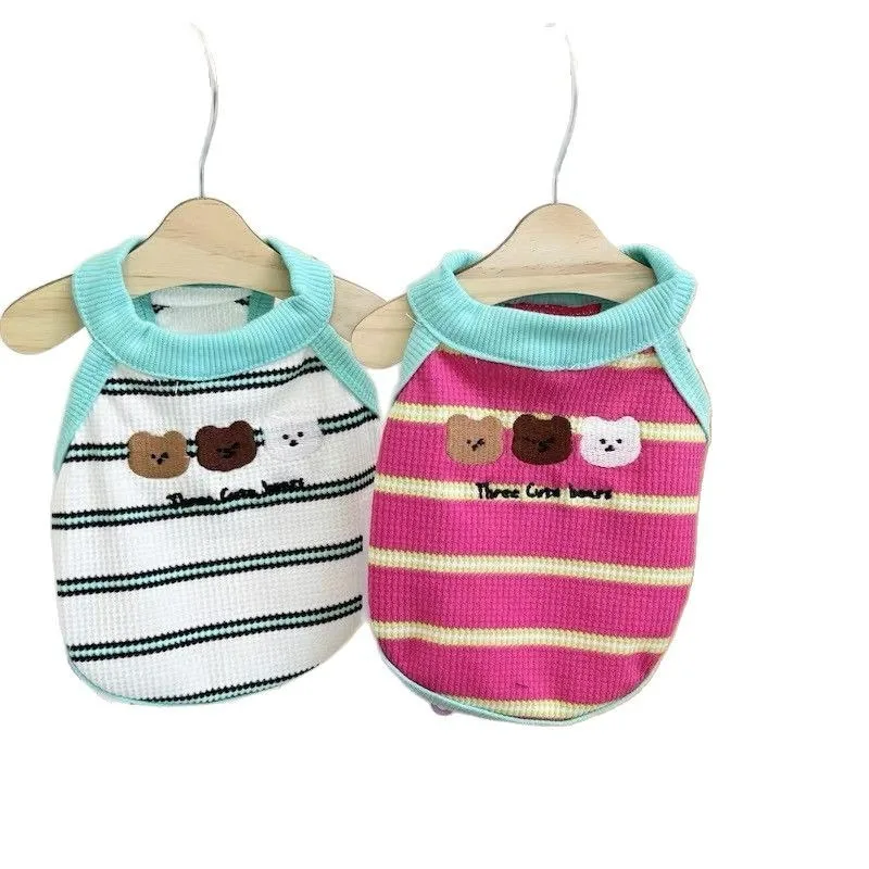 Small Bear Embroidered Pet Sling Dog Spring Summer Clothes Breathable Puppy Striped Vest Maltese Anti-Shedding T-Shirt
Small Bear Embroidered Pet Sling Dog Spring Summer Clothes Breathable Puppy Striped Vest Maltese Anti-Shedding T-Shirt
