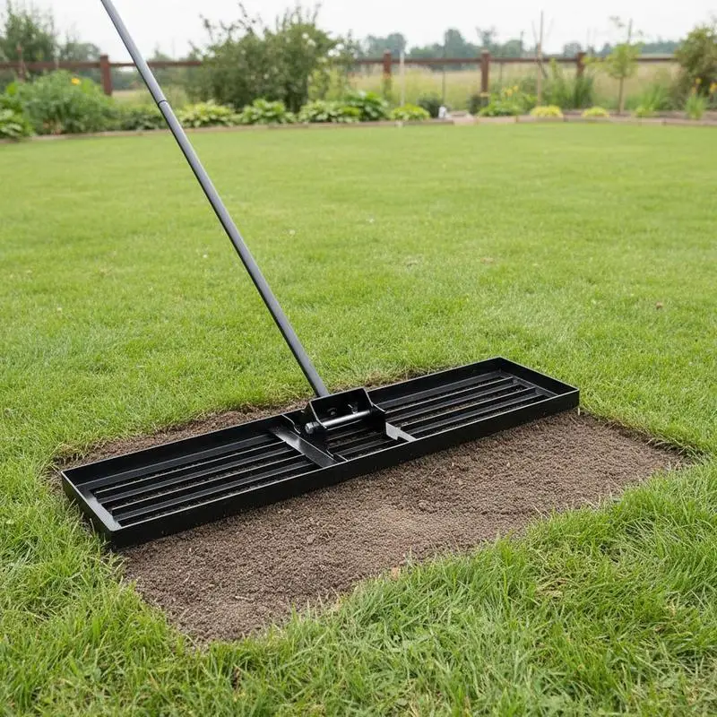 36 x 10 Inch Lawn Leveling Rake with Ergonomic Handle-Black
36 x 10 Inch Lawn Leveling Rake with Ergonomic Handle-Black
