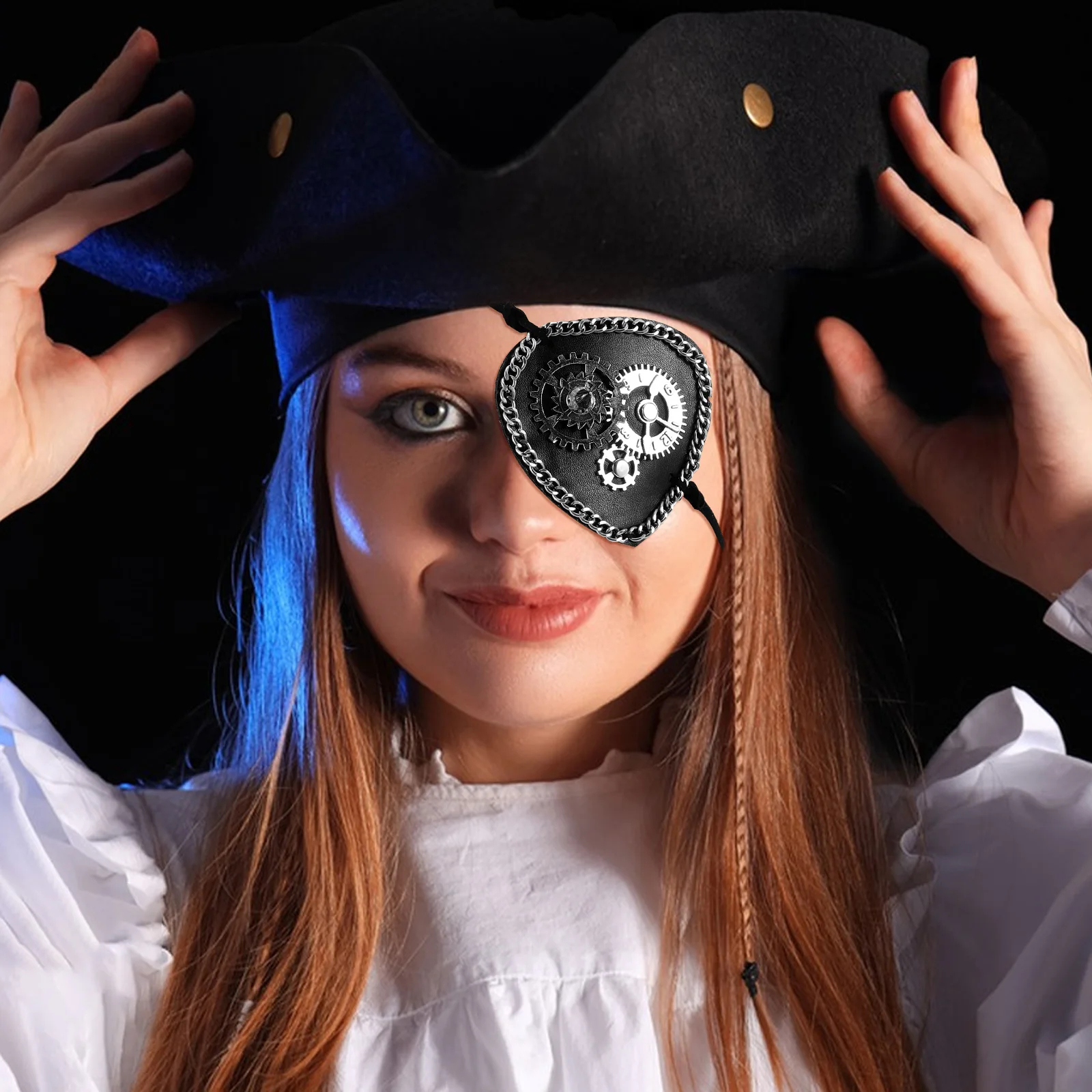 Rivet Eye Patch Single Masquerade Mask Decor Blindfold Eyemask Prom Decoration High Quality PU Alloy Steampunk Style Halloween
Rivet Eye Patch Single Masquerade Mask Decor Blindfold Eyemask Prom Decoration High Quality PU Alloy Steampunk Style Halloween