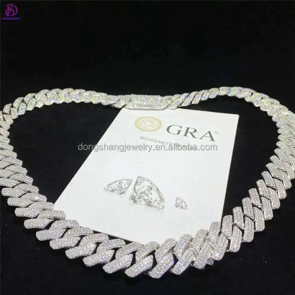 Custom Hip Hop Jewelry Necklace 18mm 20mm 925 Silver Vvs1 Moissanite Diamond Iced Out Cuban Link Chain
Custom Hip Hop Jewelry Necklace 18mm 20mm 925 Silver Vvs1 Moissanite Diamond Iced Out Cuban Link Chain