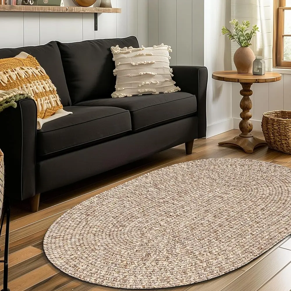 Rustic Farmhouse Living Indoor/Outdoor Reversible Braided Rug - Made In Usa - Beige Mix 5' X 8' Oval
Rustic Farmhouse Living Indoor/Outdoor Reversible Braided Rug - Made In Usa - Beige Mix 5' X 8' Oval