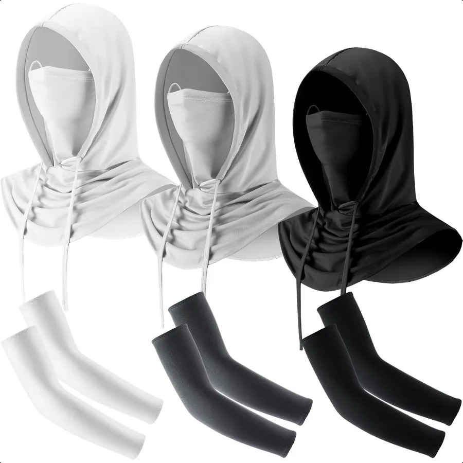 6 Pcs Summer Balaclava and Arm Sleeves Sun Protection Hood Breathable Full Head Mask Face Cover for Men Women Motorcycle
6 Pcs Summer Balaclava and Arm Sleeves Sun Protection Hood Breathable Full Head Mask Face Cover for Men Women Motorcycle