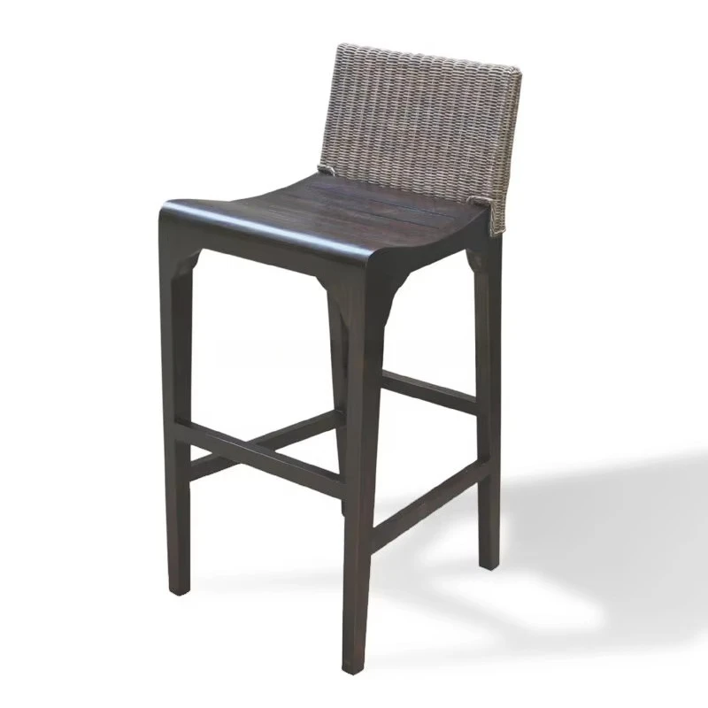 Modern solid mahogany rattan combination Panama bar stool, suitable for living room, kitchen, dining room
Modern solid mahogany rattan combination Panama bar stool, suitable for living room, kitchen, dining room