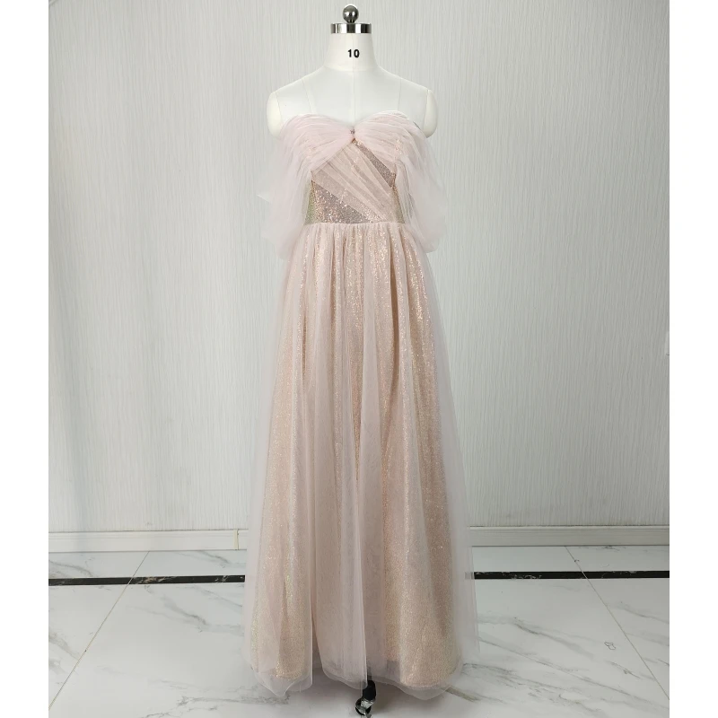 Evening Dress Customized Pink Shiny Sequins Off the Shoulder Tulle Short Sleeves Pleat A-line Floor Length Plus size Party Gown
Evening Dress Customized Pink Shiny Sequins Off the Shoulder Tulle Short Sleeves Pleat A-line Floor Length Plus size Party Gown