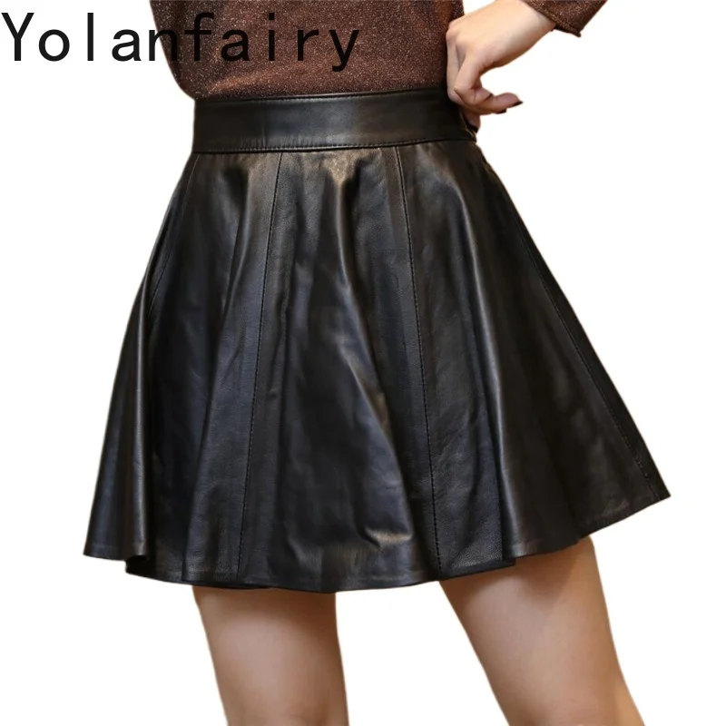 YOLANFAIRY Real Sheepskin Leather Mini Skirt for Women 2026 Fall Low Waist Big Swing A-Line Skirts Genuine Leather Skirt Trend
YOLANFAIRY Real Sheepskin Leather Mini Skirt for Women 2026 Fall Low Waist Big Swing A-Line Skirts Genuine Leather Skirt Trend