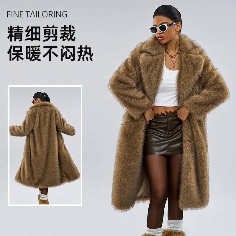 Роскошное эстетичное длинное пальто из искусственного меха для женщин, зимняя пушистая куртка в стиле градиентного лисьего меха, европейский воротник, универсальное, экологичное пальто
Роскошное эстетичное длинное пальто из искусственного меха для женщин, зимняя пушистая куртка в стиле градиентного лисьего меха, европейский воротник, универсальное, экологичное пальто
