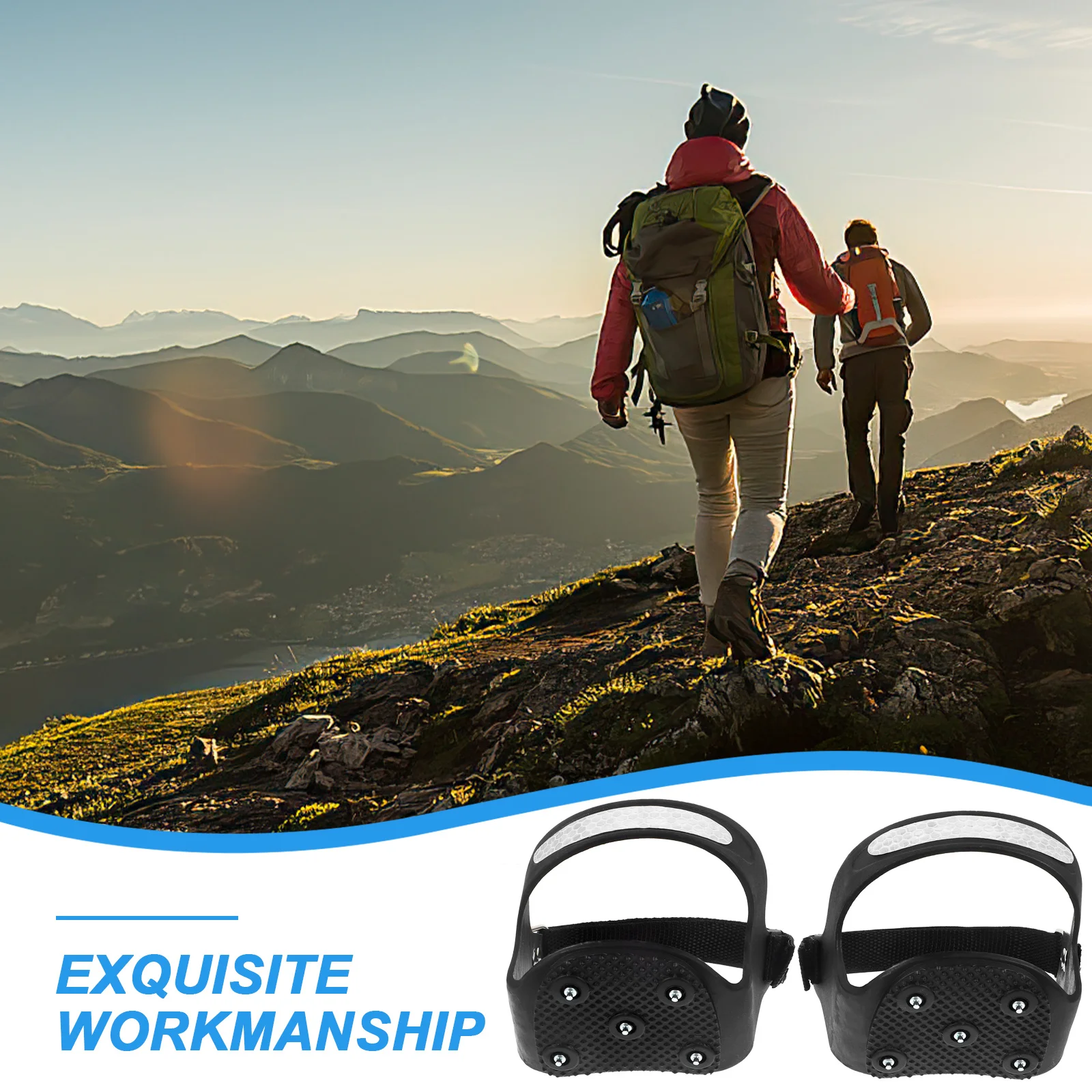 1Pairs Crampons for Hiking Ice Snow Grips 5 Teeth Tough Silicone Spikes with Reflective Stripes Slip Resistant Climbing
1Pairs Crampons for Hiking Ice Snow Grips 5 Teeth Tough Silicone Spikes with Reflective Stripes Slip Resistant Climbing