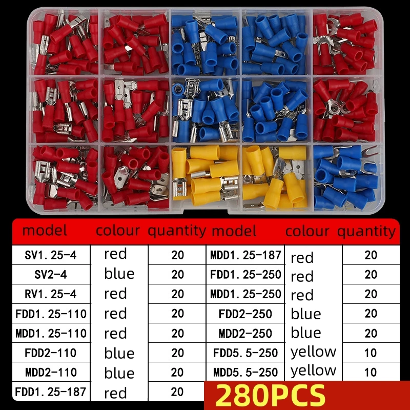 200pcs Kit Crimp Terminal Pre-Insulated Copper Connectors Assortment Auto Repair battery terminal kit
200pcs Kit Crimp Terminal Pre-Insulated Copper Connectors Assortment Auto Repair battery terminal kit