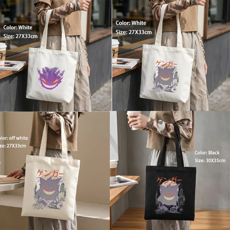 3 Style Pokemon Anime Gengar Canvas Bag Cute Large Capacity Handbag Girl Commute Shoulder Bag Bento Shopping Storage Bag
3 Style Pokemon Anime Gengar Canvas Bag Cute Large Capacity Handbag Girl Commute Shoulder Bag Bento Shopping Storage Bag