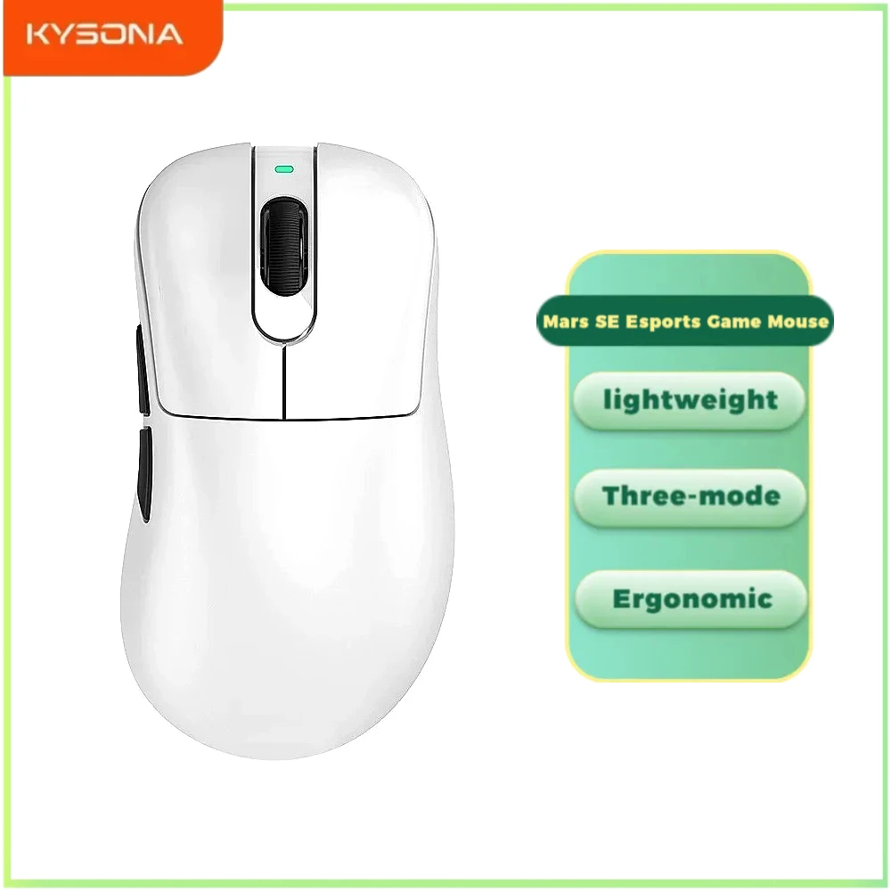 KYSONA Mars SE Three-mode Esports Game Mouse Customized Micro Switch High-end Chip PAW3311 24000DPI Ergonomic Lightweight Mouse
KYSONA Mars SE Three-mode Esports Game Mouse Customized Micro Switch High-end Chip PAW3311 24000DPI Ergonomic Lightweight Mouse