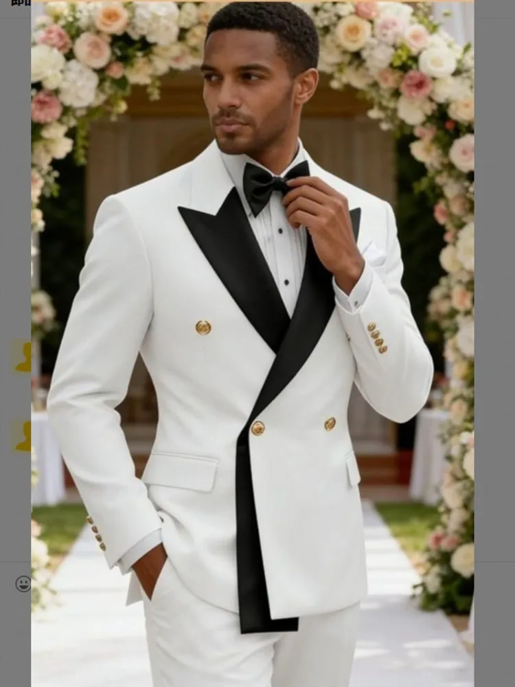Handsome Groom Tuxedos Men's Evening Prom Dress 2 Piece Business Suits Party Clothing Customize Size
Handsome Groom Tuxedos Men's Evening Prom Dress 2 Piece Business Suits Party Clothing Customize Size