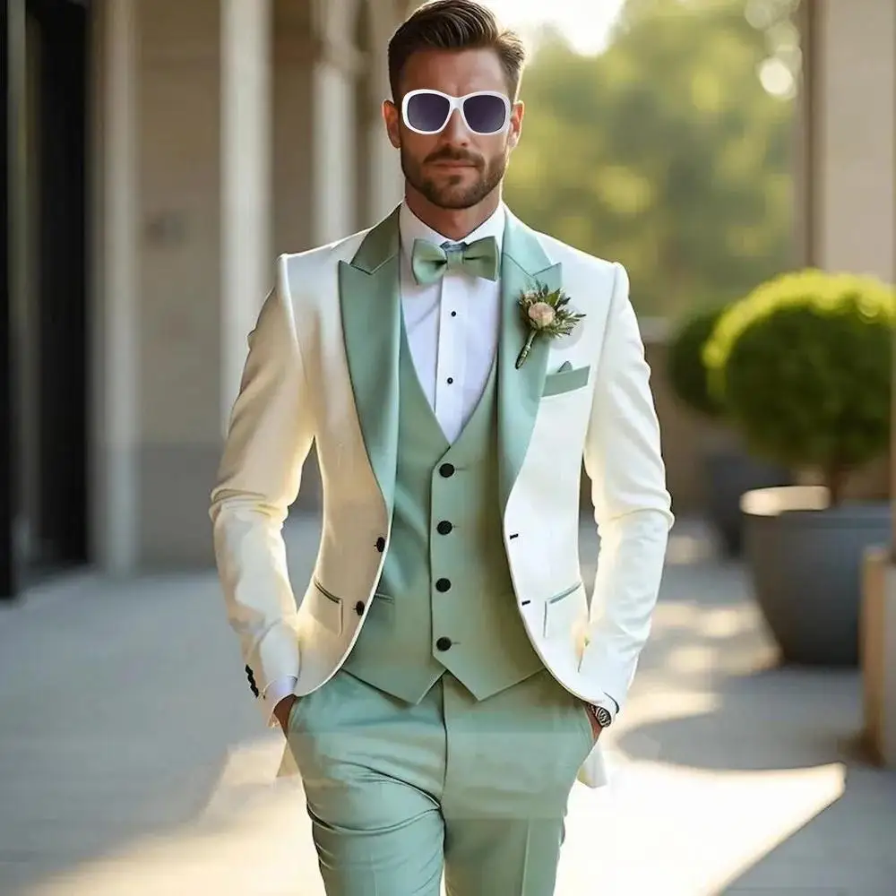Handsome Men Suits Costumes Formal Wedding Party Groom Male Tuxedos Customized Groomsmen 3 Pieces Set Jacket Vest Pants
Handsome Men Suits Costumes Formal Wedding Party Groom Male Tuxedos Customized Groomsmen 3 Pieces Set Jacket Vest Pants