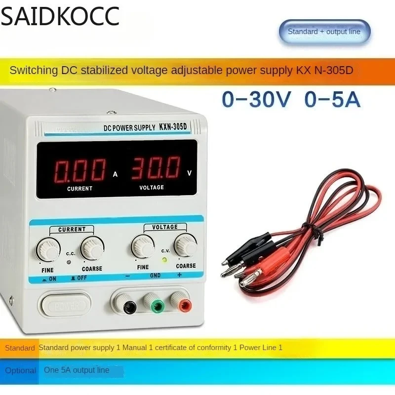 SAIDKOCC DC Power Supply 30V 5A High Reliability Digital Linear Constant Voltage for Hull Cell Hall Groove Experiment
SAIDKOCC DC Power Supply 30V 5A High Reliability Digital Linear Constant Voltage for Hull Cell Hall Groove Experiment