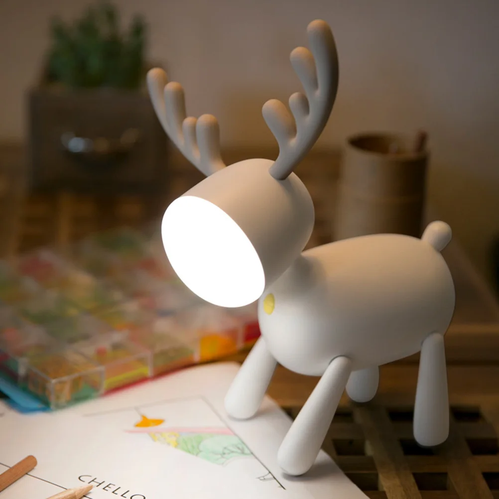 Cartoon LED Night Light Elk Shape Lamp Creative Gift Bedroom Bedside ABS Silicone Table Lamp USB Rechargeable Mood Lighting (
Cartoon LED Night Light Elk Shape Lamp Creative Gift Bedroom Bedside ABS Silicone Table Lamp USB Rechargeable Mood Lighting (