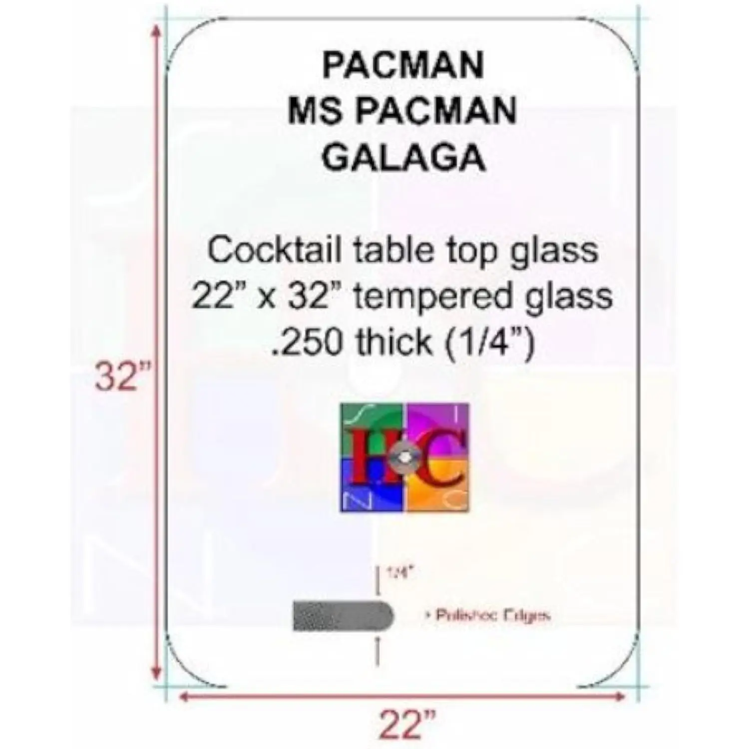 Replacement Cocktail Table top Glass with 4 in Radius: Fits Bally Midway Tables Plus Other aftermark
Replacement Cocktail Table top Glass with 4 in Radius: Fits Bally Midway Tables Plus Other aftermark
