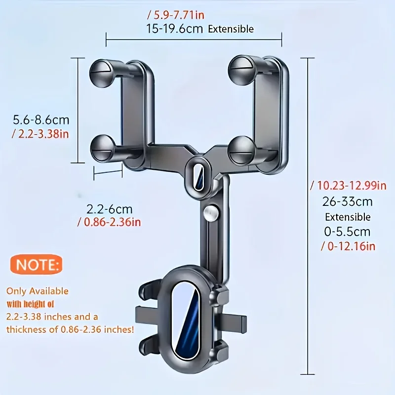 Rearview Mirror Phone Holder For Car - 360° Rotating And Retractable Mobile Phone Mount For Cars Rear View Mirrors
Rearview Mirror Phone Holder For Car - 360° Rotating And Retractable Mobile Phone Mount For Cars Rear View Mirrors