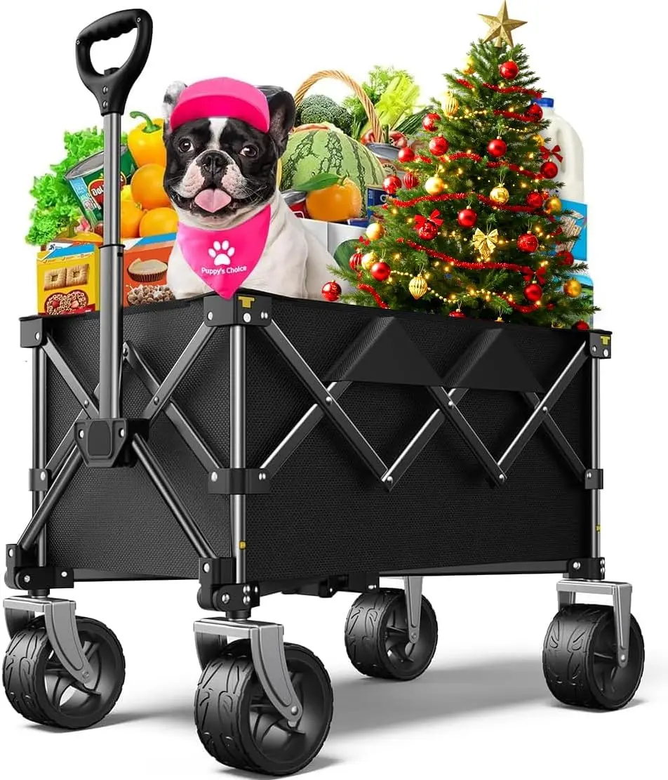 Collapsible Folding Wagon Cart with Large Wheels & 150L Capacity for Groceries, Camping, Beach Use
Collapsible Folding Wagon Cart with Large Wheels & 150L Capacity for Groceries, Camping, Beach Use