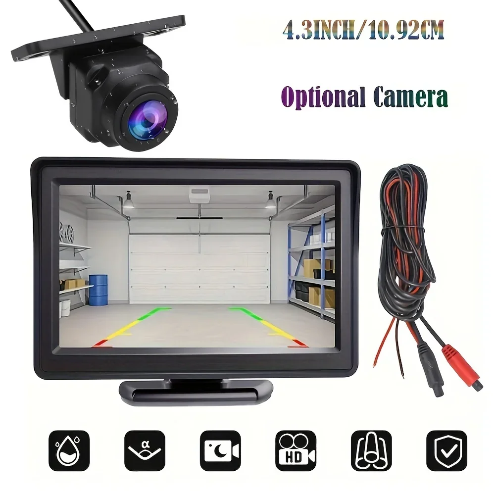 4 Pin 4.3inch Monitor Backup Camera, Car Rear View Camera HD Display Parking Reverse System, For Pickup Van RV 12V Full Set
4 Pin 4.3inch Monitor Backup Camera, Car Rear View Camera HD Display Parking Reverse System, For Pickup Van RV 12V Full Set