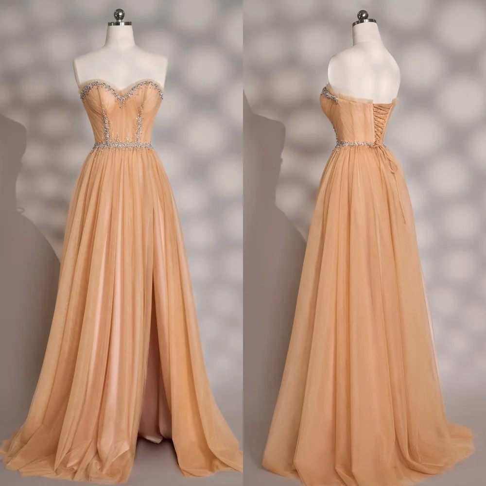 Customized Intricate Sparkle Tulle Beading Sequined Rhinestone A-line Sweetheart Long Dresses Bespoke Occasion Dresses Fashion
Customized Intricate Sparkle Tulle Beading Sequined Rhinestone A-line Sweetheart Long Dresses Bespoke Occasion Dresses Fashion